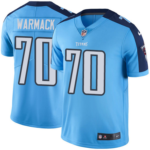 Men's Elite Chance Warmack Nike Jersey Light Blue - #70 Rush NFL Tennessee Titans